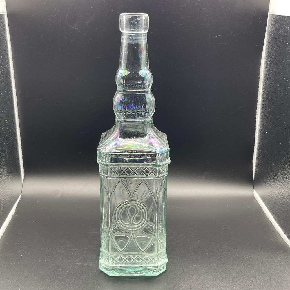 Clear Iridescent Decorative Glass Bottle Vase
